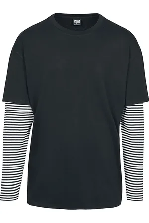 Urban classics Maglia Maniche Lunghe di - Oversized Double Layer Striped LS Tee - S a XXL - Uomo