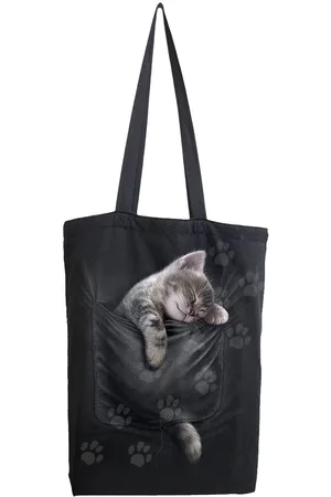 Spiral Borsa Di Tela Gothic di - Pocket Kitten - Unisex