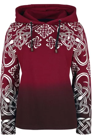 EMP Felpa con cappuccio di - Red hoodie with Celtic print - S a XXL - Donna