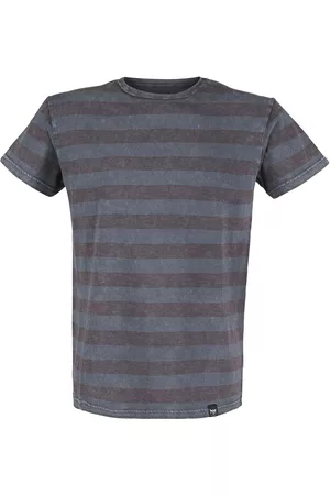 EMP T-Shirt di - Grey T-shirt with Horizontal Stripes and Crew Neckline - S a 5XL - Uomo