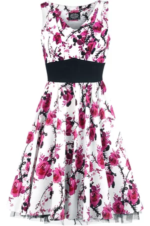 H&R London Abito media lunghezza Rockabilly di - Pink Floral Dress - XS a XXL - Donna