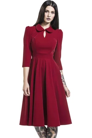 H&R London Abito media lunghezza Rockabilly di - Glamorous Velvet Tea Dress - XS a XL - Donna
