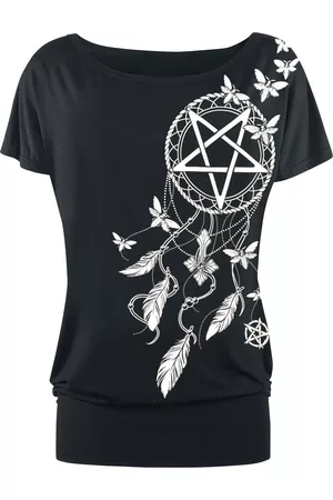 Gothicana T-Shirt Gothic di - Pentagram and Dreamcatcher T-shirt - S a 5XL - Donna