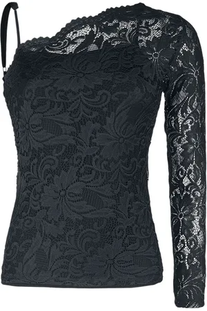 EMP Maglia Maniche Lunghe di - One-Shoulder Lace Shirt - M a XL - Donna