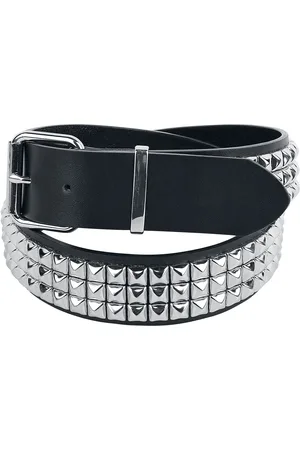 EMP Cintura di - Black Three-Row Studded Belt - Unisex