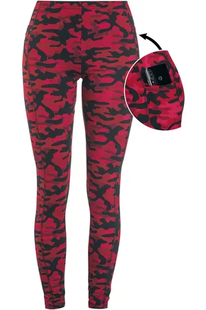 Rock Rebel Leggings di - Red Camo Leggings with Side Pockets - XS a 5XL - Donna