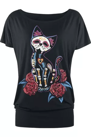 Full Volume T-Shirt di - Black T-shirt with Print and Crew Neck - S a XL - Donna