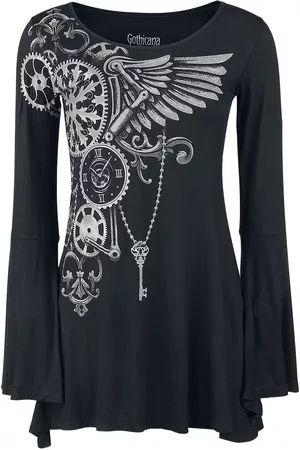 Gothicana Maglia Maniche Lunghe Gothic di - Bat Country - S a 4XL - Donna