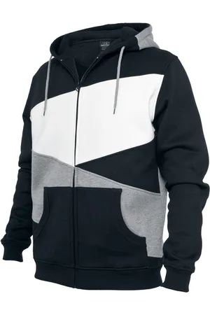 Urban classics Felpa jogging di - Zig Zag Zip Hoodie - M - Uomo