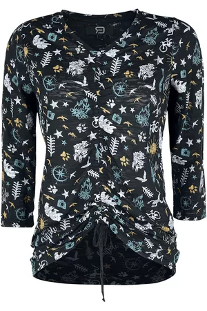 RED by EMP Maglia Maniche Lunghe di - Long-sleeved shirt with all-over print - S - Donna