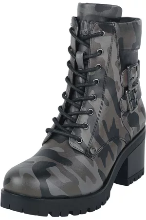 EMP Stivali di - Lace-Up Boots with Camouflage Print - EU37 a EU38 - Donna