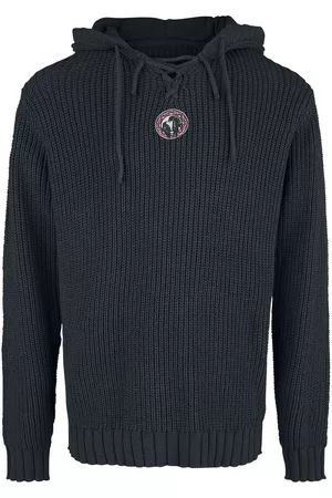 EMP Felpa con cappuccio di - Black Hoodie with Lacing - XL - Uomo