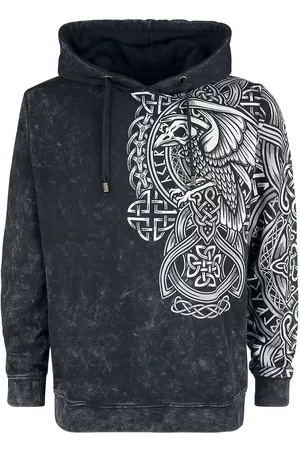 EMP Felpa con cappuccio di - Anthracite Hoodie with Celtic Print - S a XL - Uomo