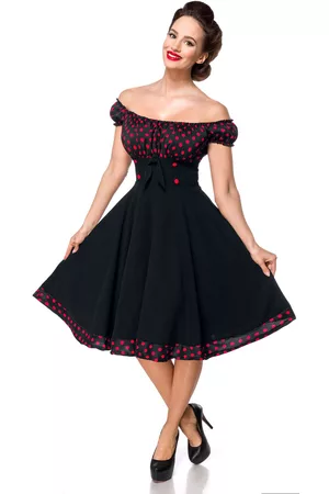 Belsira Abito media lunghezza Rockabilly di - Schulterfreies Swing-Kleid - XS a 3XL - Donna