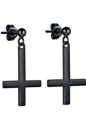 etNox Set di orecchini Gothic di - Black cross - Donna