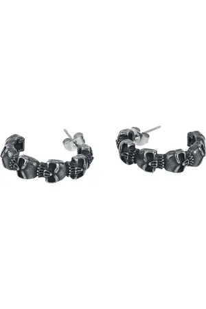 etNox Set di orecchini Gothic di - Black skulls - Donna