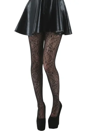 Gothic Cross Faux Thigh High Tights