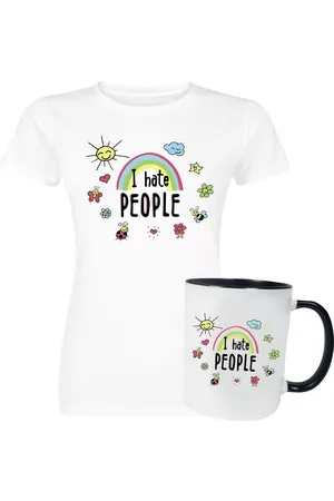 Sprüche T-Shirt Magliette Divertenti di - Gift Box - Gift Set - I Hate People - S a 3XL - Donna