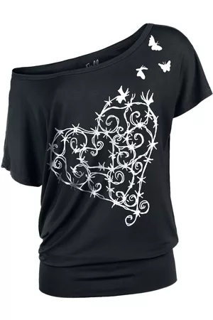 Full Volume T-Shirt di - T-Shirt with Playful Barbed Wire Heart - S a 5XL - Donna