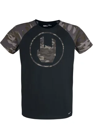 EMP T-Shirt di - Black T-shirt with Camouflage Rockhand Print - S a XXL - Uomo