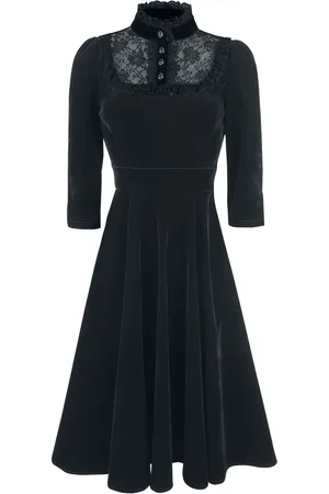 H&R London Abito media lunghezza Rockabilly di - Nightshade Velvet Dress - S a L - Donna