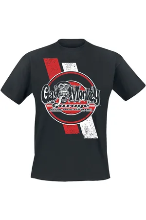 Gas Monkey Garage T-Shirt Rockabilly di - Red and white stripes - S a 3XL - Uomo