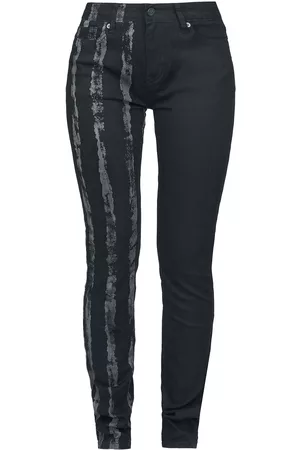 Rock Rebel Jeans di - Striped Leg Stretch Denim - W27L32 a W28L34 - Donna