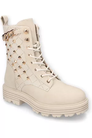 Dockers Lace-up boots with chain and rivets - Stivali - Donna - sabbia chiaro