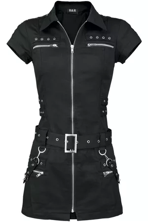 H&R London Miniabito Gothic di - Black Zip Dress - XS a 3XL - Donna