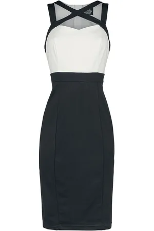 H&R London Abito media lunghezza Rockabilly di - Tamika Two Tone Wiggle Dress - XS a XXL - Donna