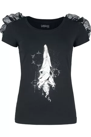 Gothicana T-Shirt Gothic di - T-shirt with gathered detail and mystical print - S a L - Donna
