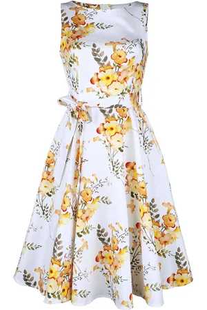 H&R London Abito media lunghezza Rockabilly di - Brooke Floral Swing Dress - XS a M - Donna