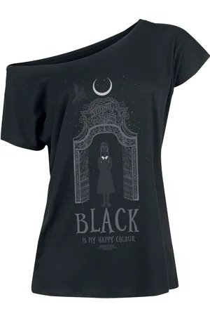 Wednesday T-Shirt Gothic di - - Black is my happy colour - S a XXL - Donna