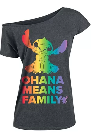 Disney Ohana Rainbow - T-Shirt - Donna - grigio
