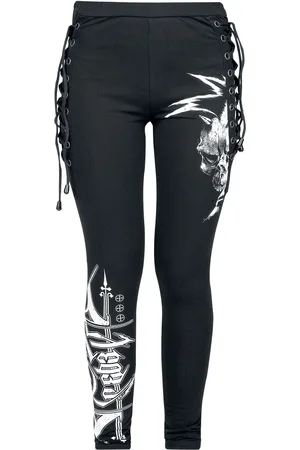 Rock Rebel Leggings di - Leggings with skull print and lacing - S - Donna