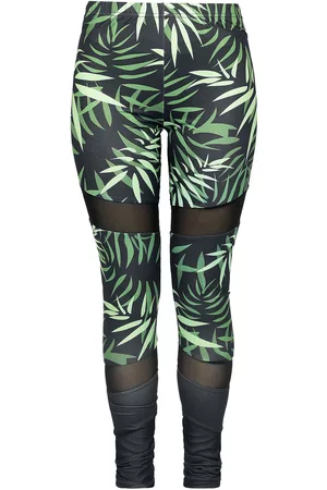 RED by EMP Leggings di - Leggings with bamboo print and mesh inserts - S a M - Donna