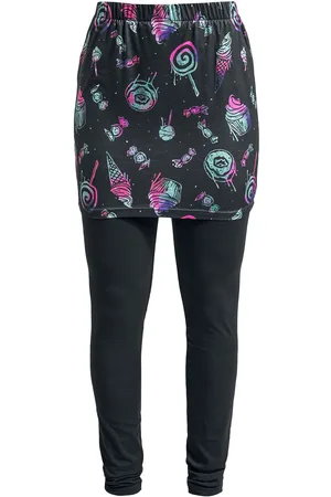 Full Volume Leggings di - Leggings with skirt and sweets print - S a M - Donna