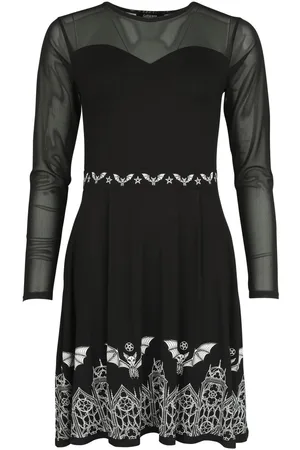 Gothicana Miniabito Gothic di - Mesh dress with bats - S a XL - Donna