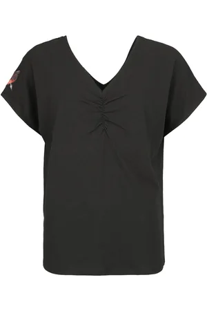 EMP T-Shirt di - T-shirt with shirred V-neck - S a L - Donna