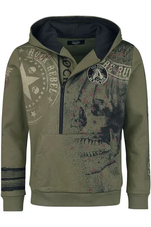 Rock Rebel Felpa con cappuccio di - Hoodie with skull prints - XL a XXL - Uomo