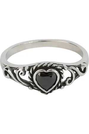 etNox Anello Gothic di - Black Heart - Donna