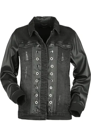 EMP Giubbetto di jeans di - Jeans Jacket With Faux Leather Details - XS a XXL - Donna