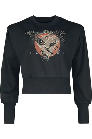 RED by EMP Felpa di - Cropped sweatshirt with Asian print - L a XXL - Donna