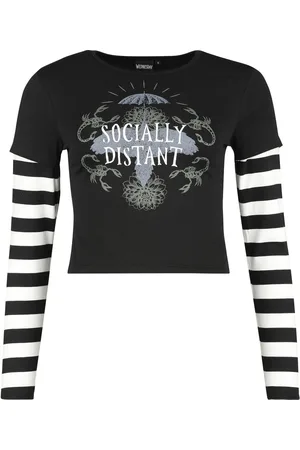 Wednesday Maglia Maniche Lunghe Gothic di - Socially distant - L a XXL - Donna