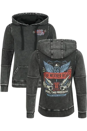 Rock Rebel Felpa con cappuccio di - Rock Rebel X Route 66 - Hoody - S a XXL - Donna