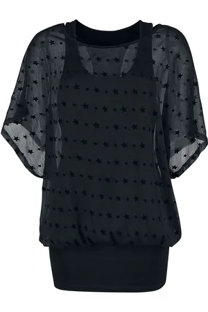 Forplay T-Shirt Gothic di - Double Layer Stars Tee - S a 4XL - Donna