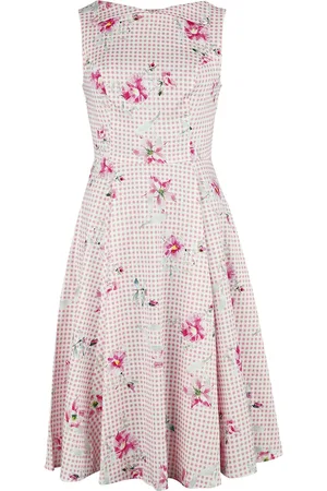 H&R London Abito media lunghezza Rockabilly di - Catherine Floral Swing Dress - XS a 3XL - Donna