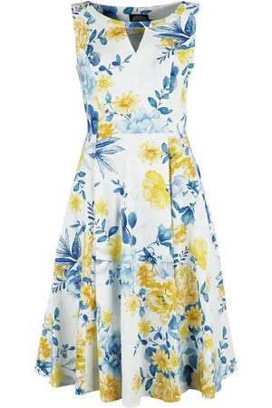 H&R London Abito media lunghezza Rockabilly di - Hope Floral Swing Dress - XS a 4XL - Donna