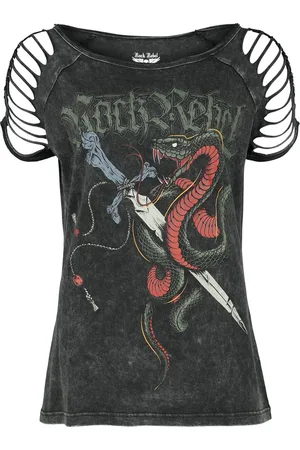 Rock Rebel T-Shirt di - T-Shirt With Old School Print - S a XXL - Donna