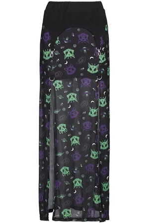 Banned Alternative Gonna lunga Gothic di - Moody Melody Slit Skirt - XS a S - Donna